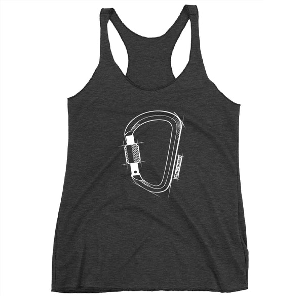 IMClimbing Locking Biner Design on Grey Tank Top - Women