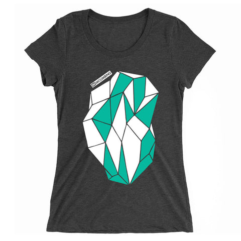 IMClimbing 2 Colour Boulder Design on Charcoal T-Shirt - Women 