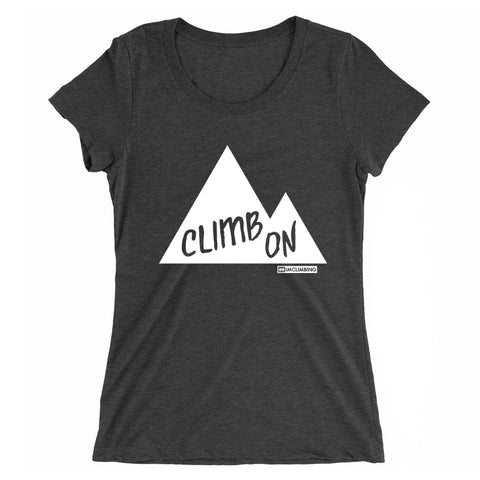 IMClimbing Climb On Design on Charcoal T-Shirt - Women 