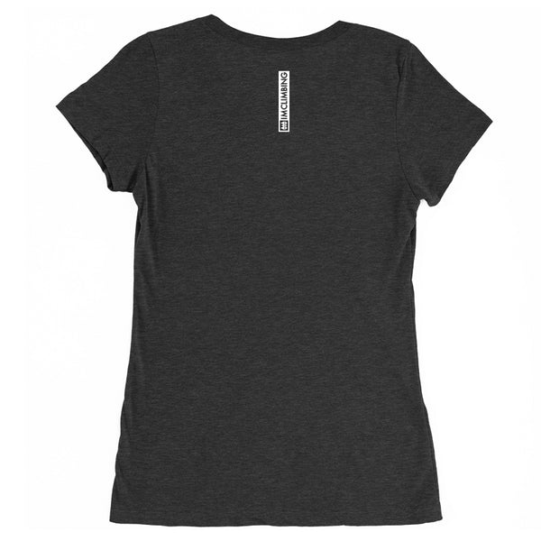 IMClimbing IMC Logo Design on Charcoal T-Shirt Back - Women 