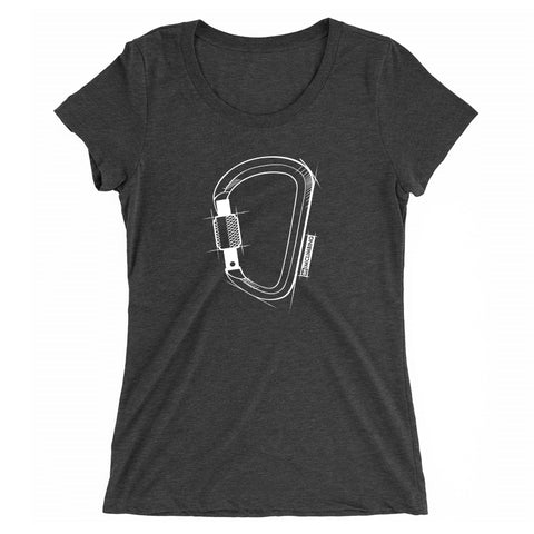 IMClimbing Locking Biner Design on Grey T-Shirt - Women 