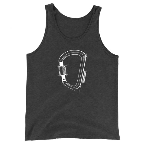 IMClimbing Locking Biner Design on Grey Tank Top - Men