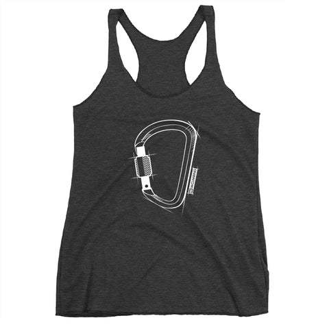 IMClimbing Locking Biner Design on Grey Tank Top - Women