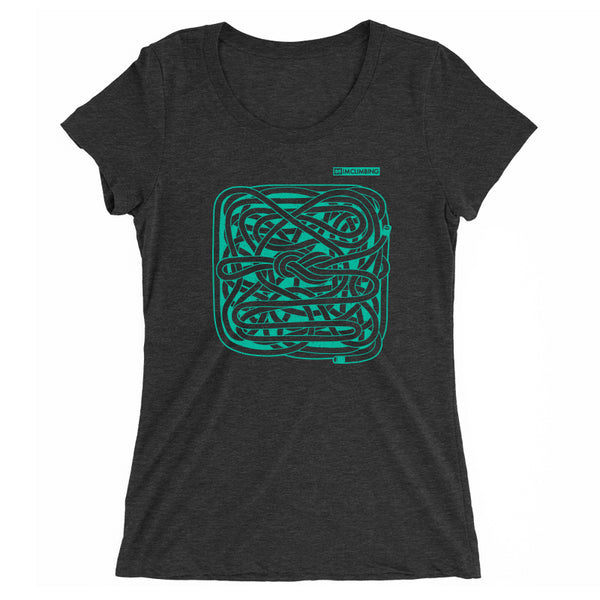 IMClimbing Figure 8 Knot Design on Charcoal T-Shirt - Women 
