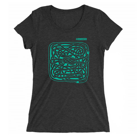 IMClimbing Figure 8 Knot Design on Charcoal T-Shirt - Women 